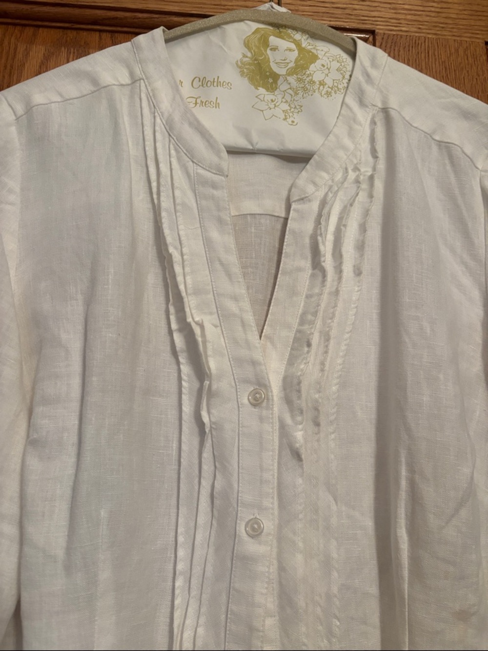 Boden White Linen Ruffle-Front Tunic - Picture 2 of 2